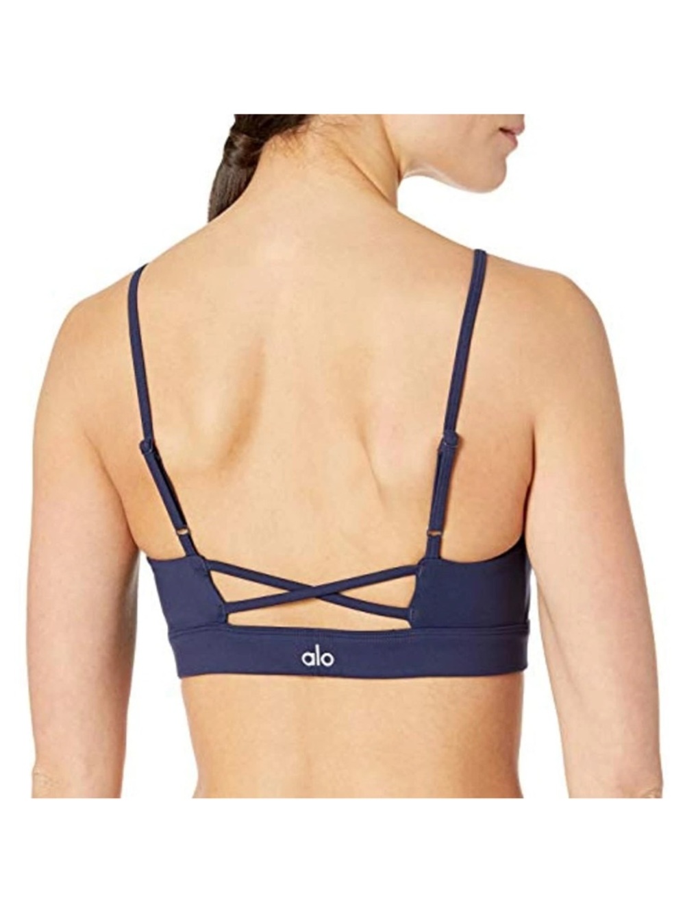Alo Yoga Sports Bra Size Small 274096 Women's Interlace Rich Navy - Picture 2 of 9